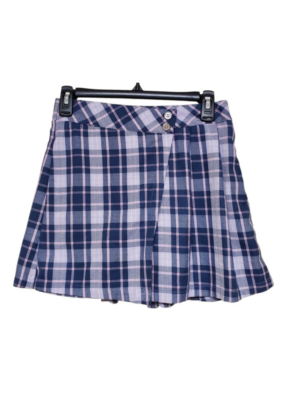 Justice Girl's Pink Purple Plaid A-Line Preppy Academia Punky Skort Size XL